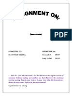 Cognitive Model of Consumer Decision Making