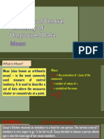 Measures of Central Tendency of Ungrouped Data