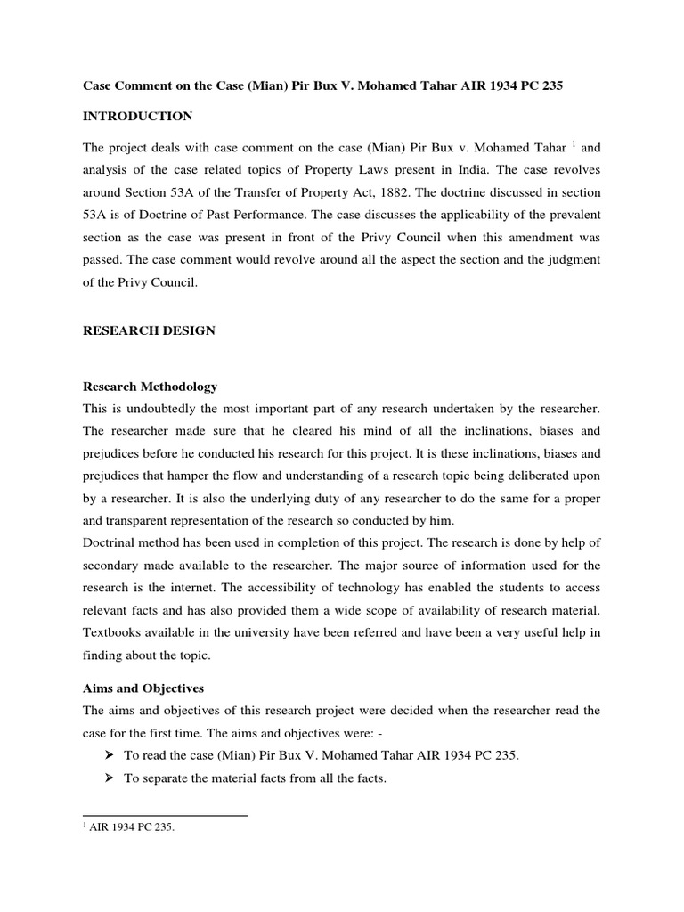 Case Comment On The Case PDF Judgment (Law) Lawsuit