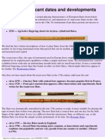 Significant Dates and Developments in Flute History