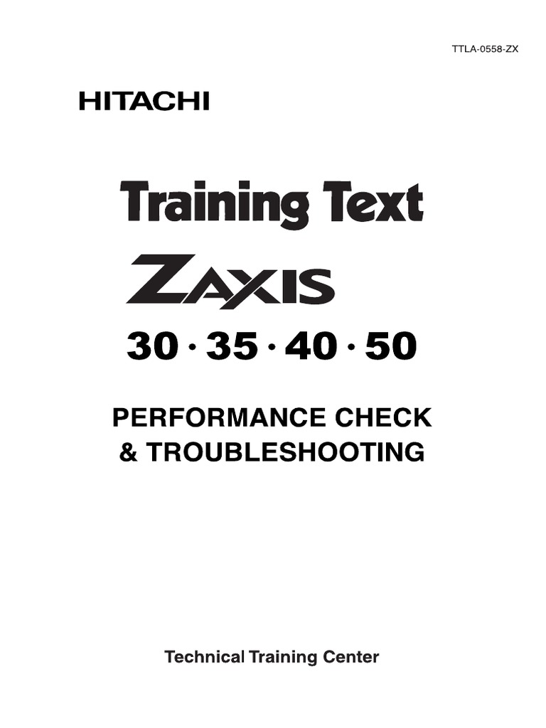 ZX30 ZX35 ZX40 ZX50 Performance Check Troubleshooting Ttla0558 | PDF ...