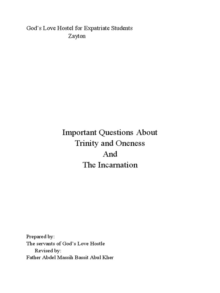 Trinity And Oneness Pdf Pdf God The Father Sin