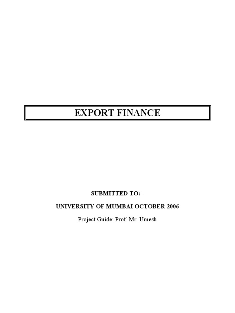 Dissertation finance project