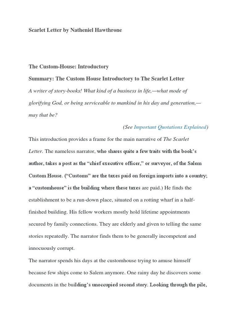 Scarlet Letter by Natheniel Hawthrone Sparknotes PDF The Scarlet Letter