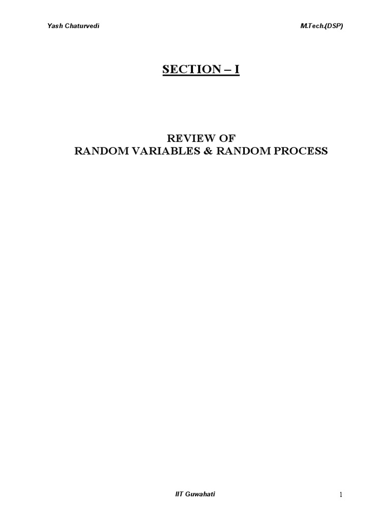 SSP Notes PDF | PDF | Correlation And Dependence | Random Variable