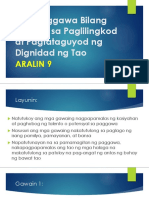 Aralin 9 Ang Paggawa Bilang Layunin Sa Paglilingkod at Pagtataguyod NG Dignidad NG Tao