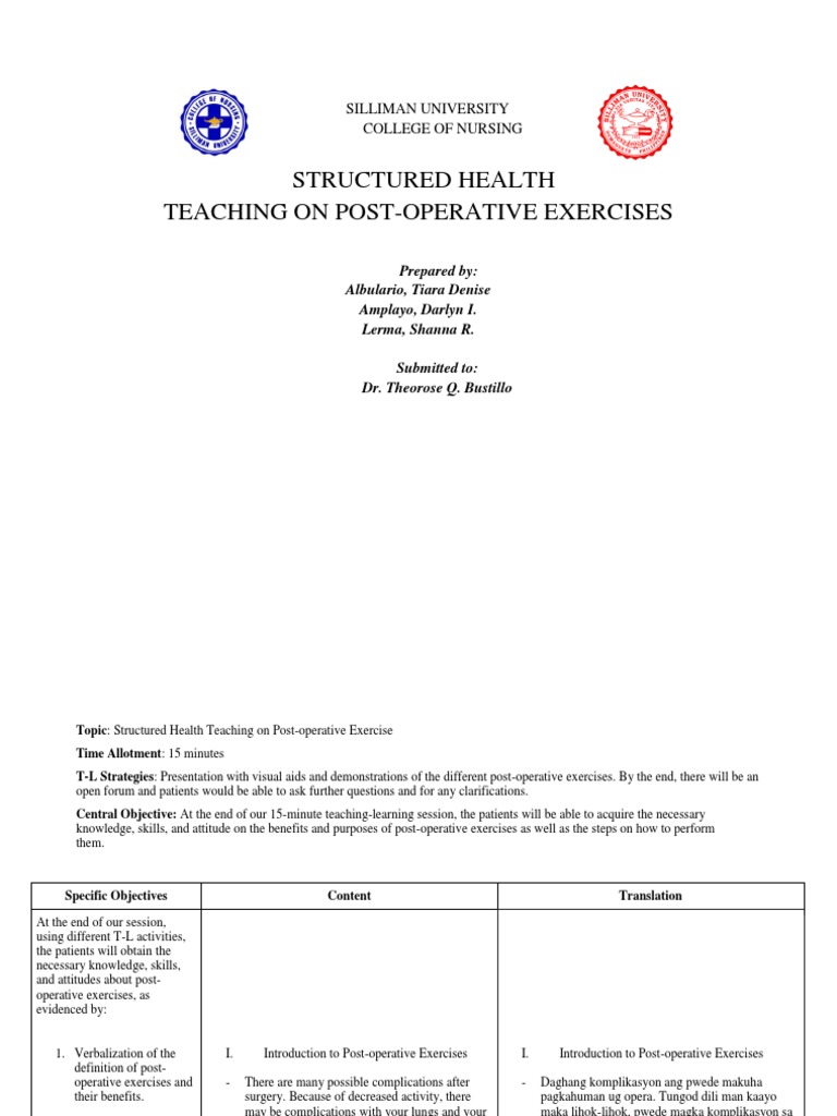 SHT Post-Op Exercises | PDF | Surgery | Breathing
