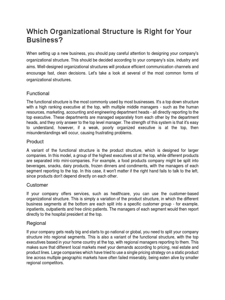 Article - Which Organizational Structure Is Right For Your Business ...