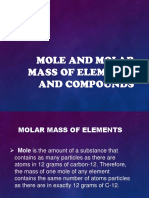 Mole and Molar Mass of Elements and Compounds - Report