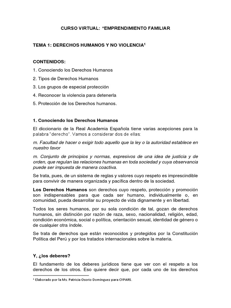 TEMA 1 Derechos Humanos y No Violencia | PDF | Derechos humanos | Violencia