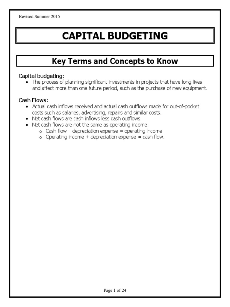 Capital Budgeting CR PDF | PDF | Net Present Value | Internal Rate Of ...