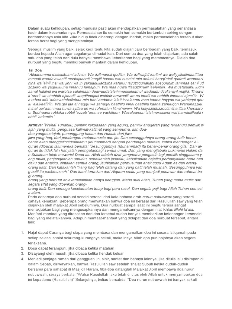 Doa Nurbuat