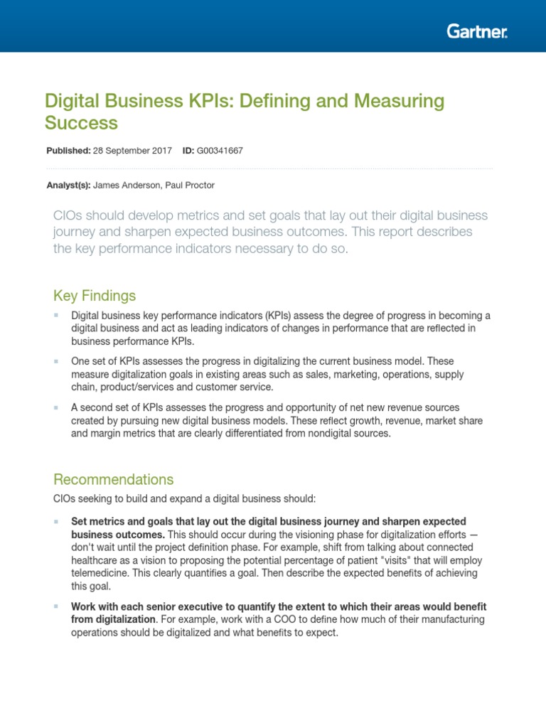 Digital Business Kpis Defining and Measuring Success | PDF ...