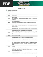 Programação do Seminário Empresarial de SST da CNI - Nov´2010