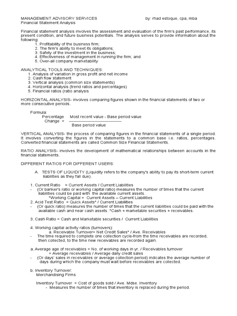 02 Fs Analysis | PDF | Equity (Finance) | Dividend