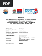 Propuesta Madres Cabeza de Familia Departamento Del Mag