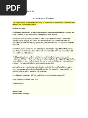 Business Email Examples