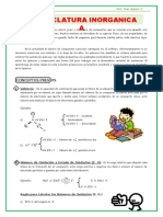 Conceptos Previos de La Nomenclatura Inorganica para Quinto de Secundaria