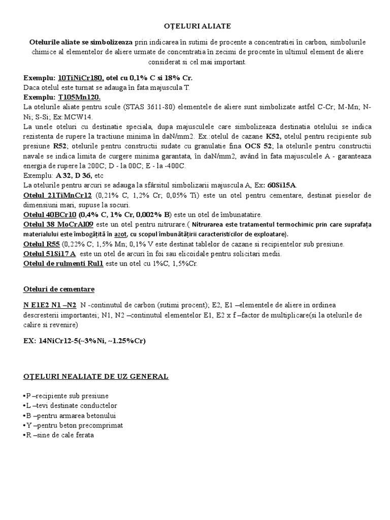 Oţeluri Aliate | PDF