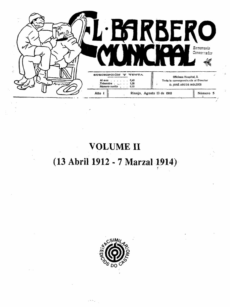El Barbero Municipal Semanario Conservador Volumen II 13 Abril 1912 7 Marzal 1914 PDF PDF imagen