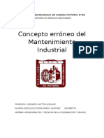 Concepto Erroneo Del Mantenimiento Industrial