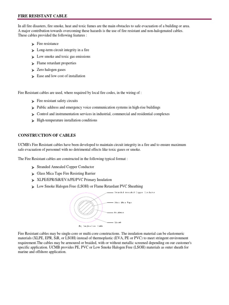 IEC 60331 Fire Resistant Cables Overview | PDF | Electricity | Building ...