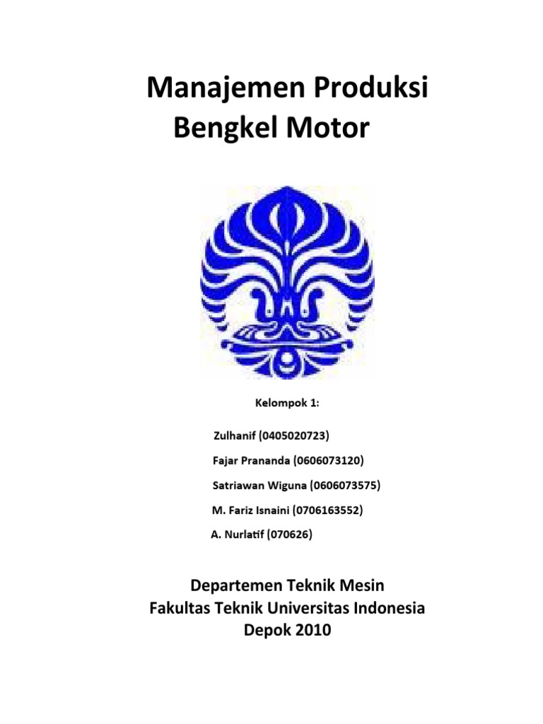  Manajemen  Produksi Bengkel  Motor 