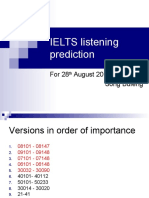 IELTS Listening Prediction: For 28 August 2010 Song Bufeng