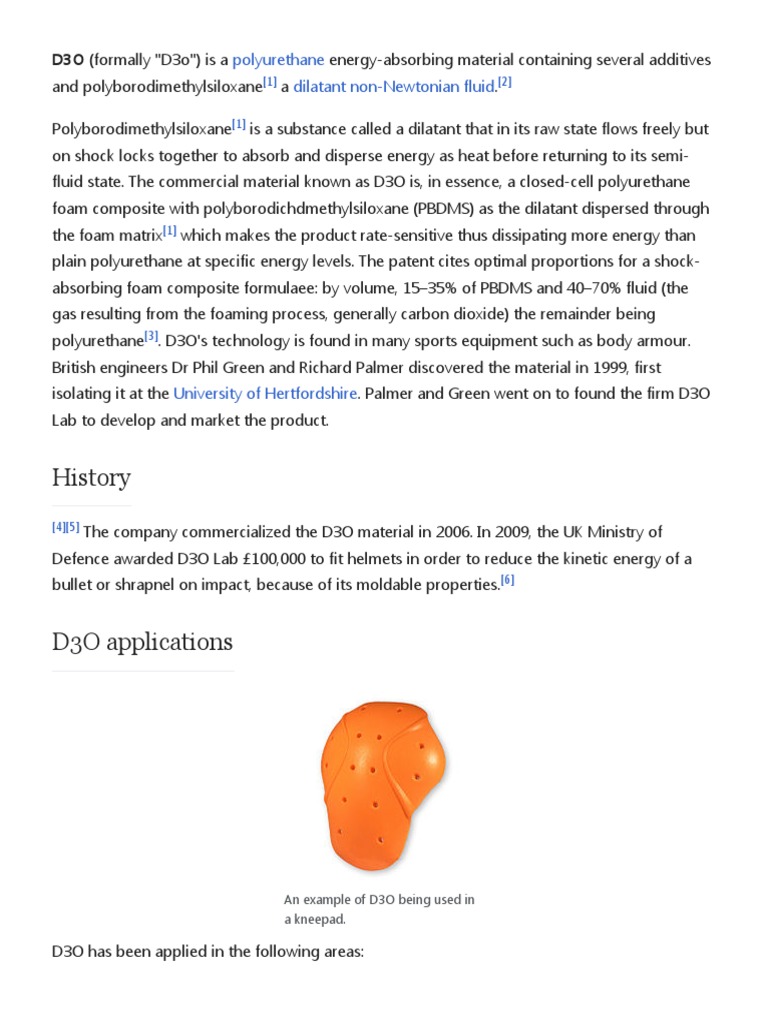 D3o - Wikipedia, PDF, Materials Science