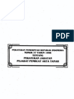 Peraturan Pemerintah Republik Indonesia Nomor 37 Tahun 1998 Tentang Peraturan Jabatan Pejabat