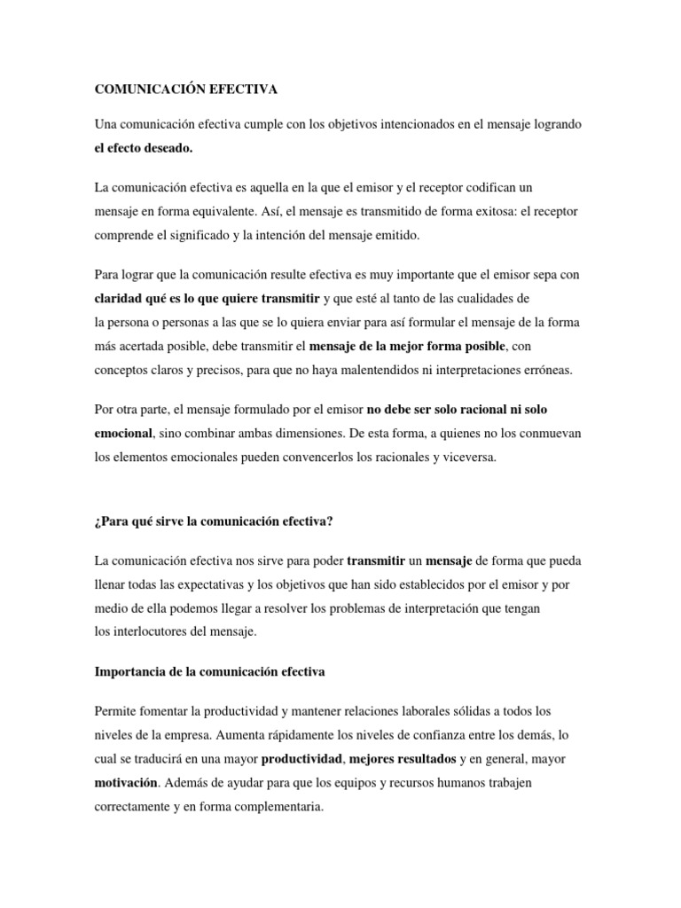 Claves de la Comunicación Efectiva | PDF | Comunicación | Información