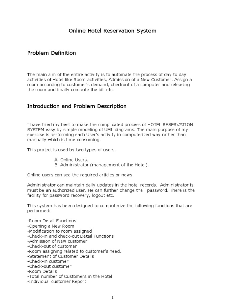 Online Hotel Reservation System-Content-2003 | PDF | Class (Computer ...
