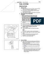 Fuel System Precautions and Disconnection Steps