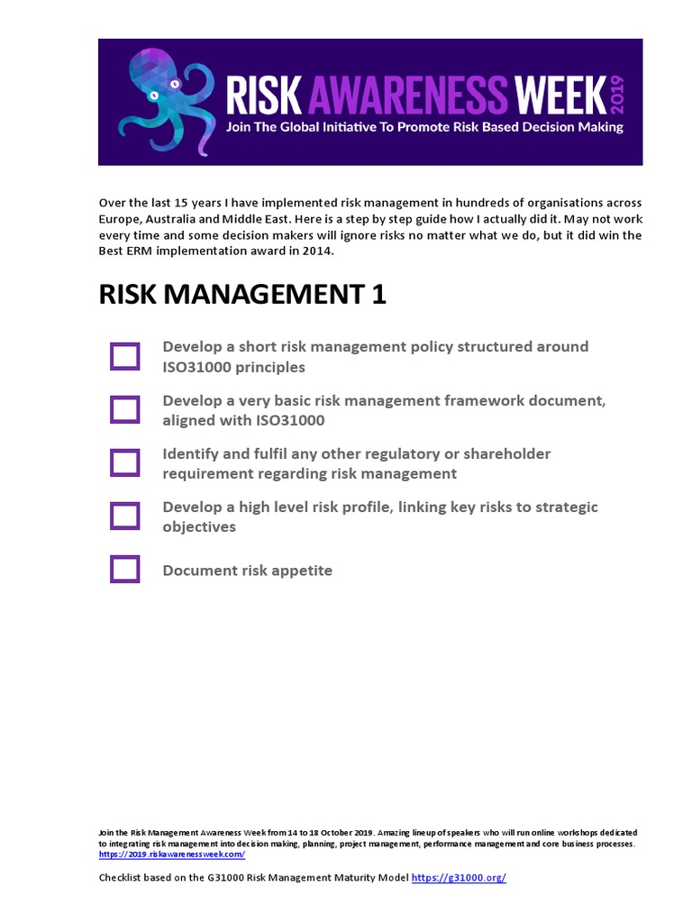 30 Practical Steps To Implement Risk Management 2 | PDF | Risk ...