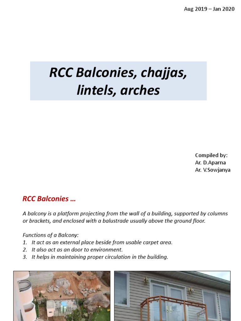 RCC Chajja and Lintel Design Overview | PDF | Masonry | Reinforced Concrete