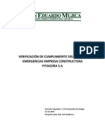 Verificacion de Cumplimiento Plan de Emergencias Pitagora