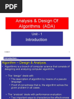 Analysis & Design of Algorithms (ADA) : Unit - 1