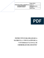 INSTRUCTIVO PARA REALIZAR LA MATRICULA A VINCULACIÓN DE LA “UNIVERSIDAD NACIONAL DE CHIMBORAZO DEL DOCENTE”