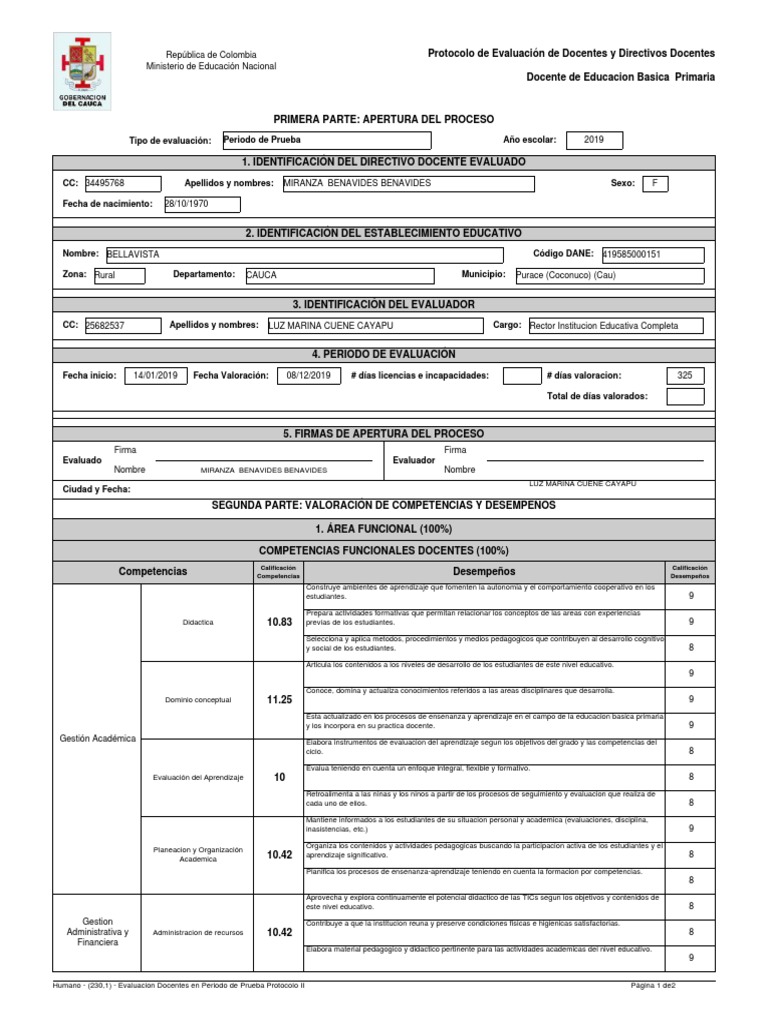 Evaluacion Docentes en Periodo de Prueba Protocolo II (77 34495768 1 ...
