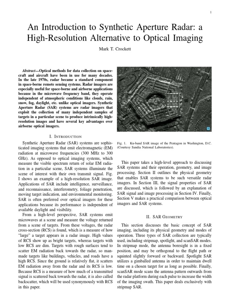 Introduction to Synthetic Aperture Radar | PDF | Radar | Signal To ...