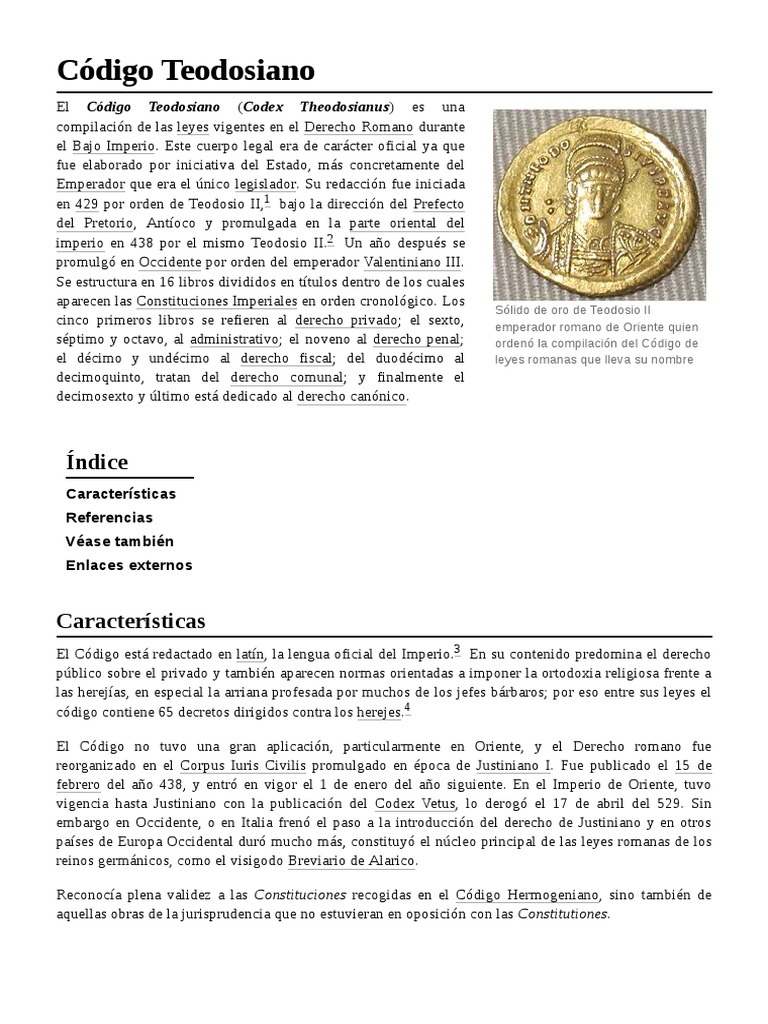 Código Teodosiano PDF Europa antigua Fuentes del derecho