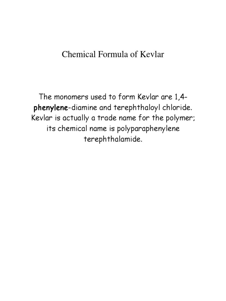 Chemical Formula of Kevlar, PDF, Fibers