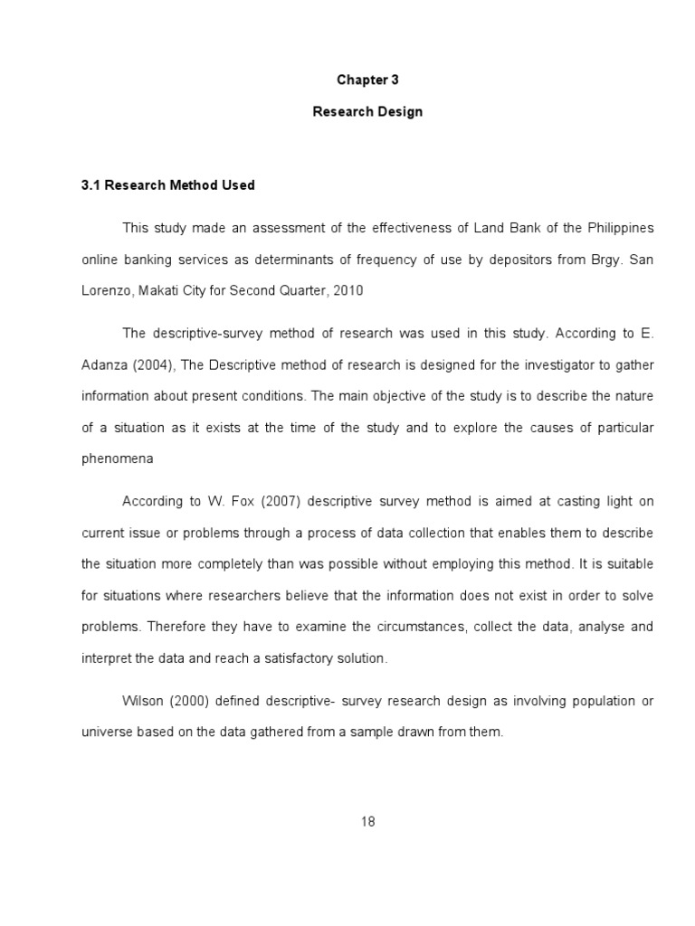 Chapter 3 Research Design Pdf Questionnaire Survey Methodology