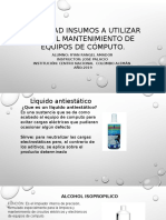 Insumos A Utilizar para El Mantenimiento de Equipos de Cómputo RE