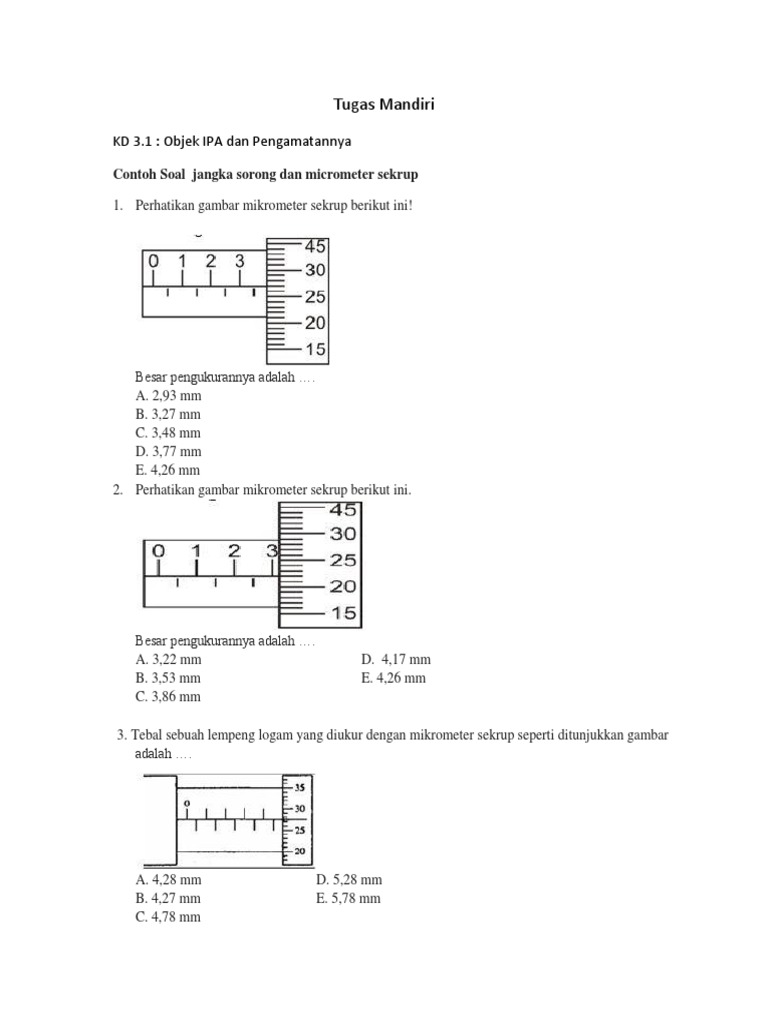 Contoh Soal Jangka Sorong Docx