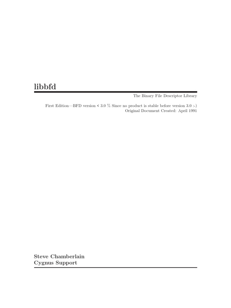 The Binary File Descriptor Library | PDF | File Format | Pointer ...