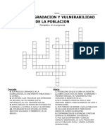 Crucigrama Riesgos, Degradacion y Vulnerabilidad de La Poblacion PDF
