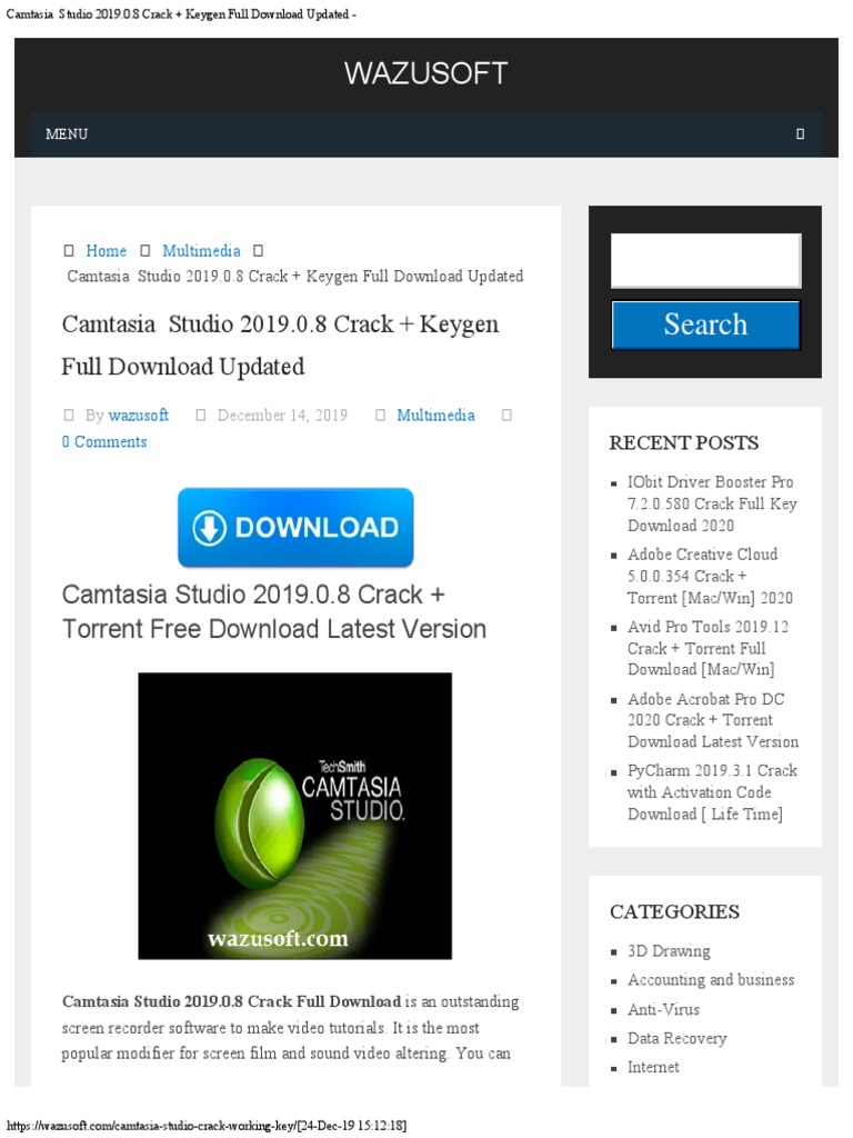Camtasia Studio 201908 Crack + Keygen Full Download Updated | PDF.