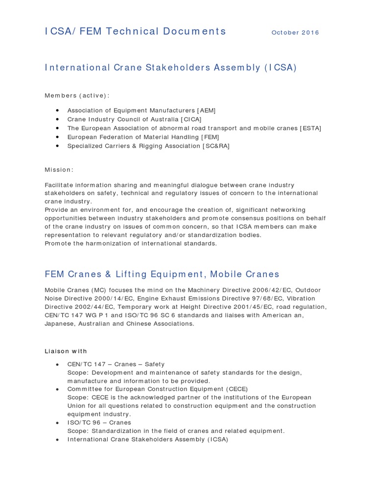 ICSA Technical Guidelines for Mobile Cranes | PDF | Crane (Machine ...