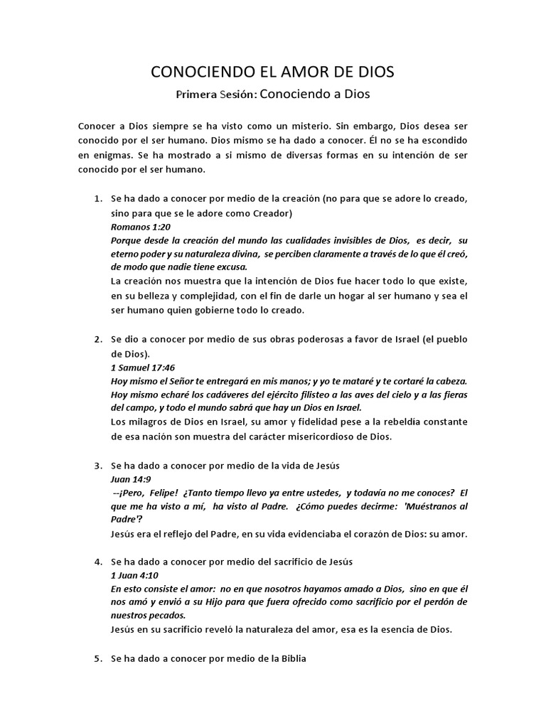 Serie 1 CONOCIENDO EL AMOR DE DIOS | PDF | Pecado | Amor